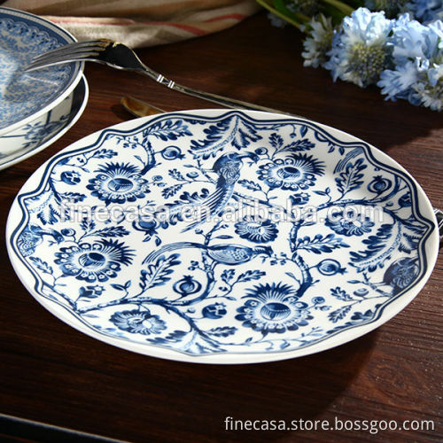 8 Inches Elegant Ceramic Pie Plate set of Blue Dream